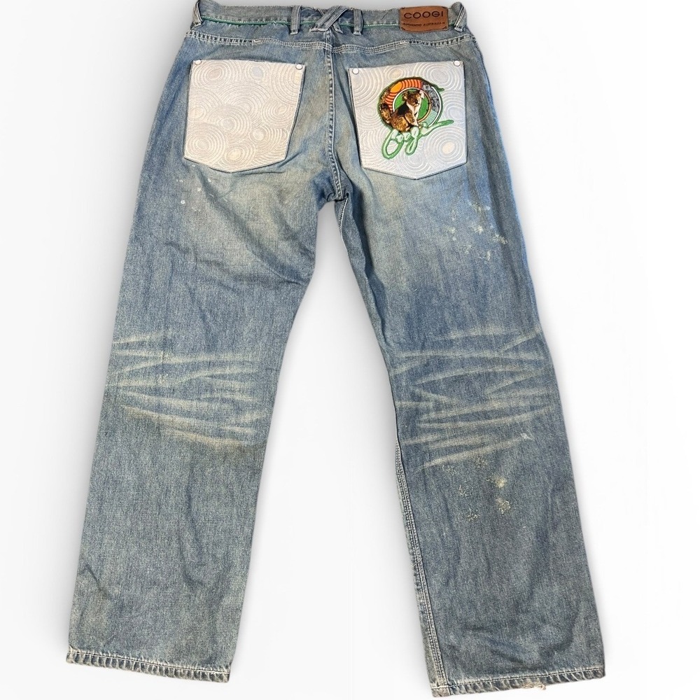 Vintage Coogi Jeans Mens 38x34 Blue Denim Koala Baggy Skater Streetwear Y2K Wide